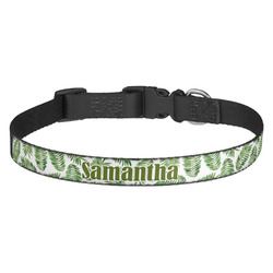 Tropical Leaves Dog Collar - Medium (Personalized)