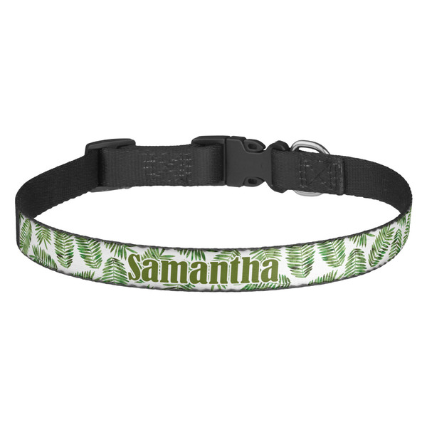 Custom Tropical Leaves Dog Collar (Personalized)
