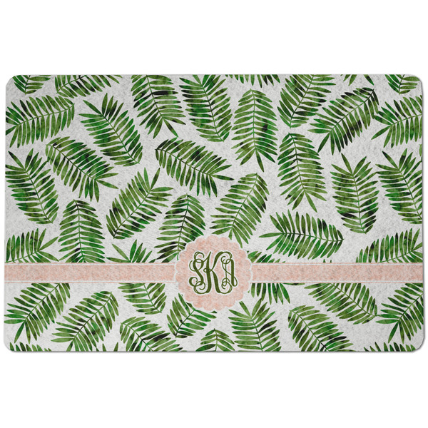 Tropical Leaves Dog Food Mat - Small without bowls