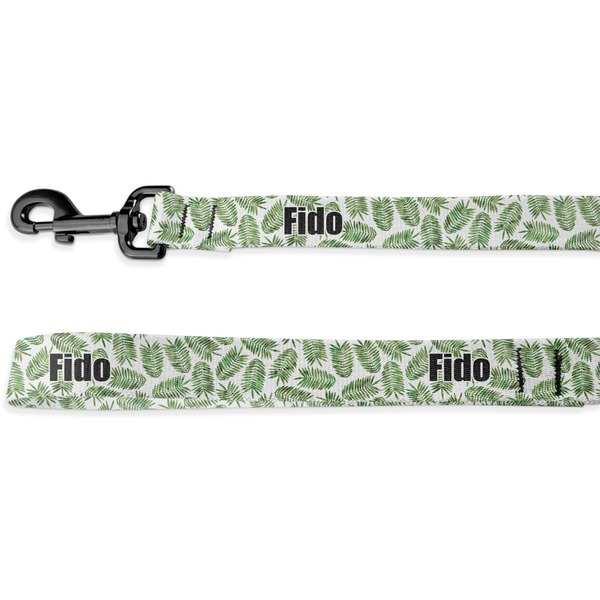Custom Tropical Leaves Deluxe Dog Leash - 4 ft (Personalized)