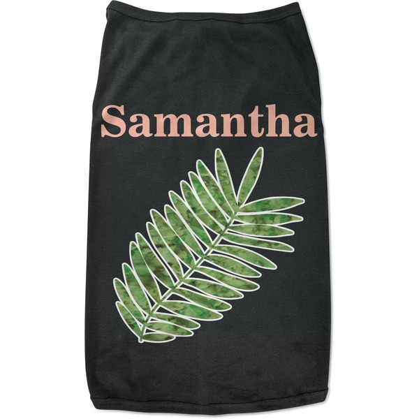 Custom Tropical Leaves Black Pet Shirt (Personalized)