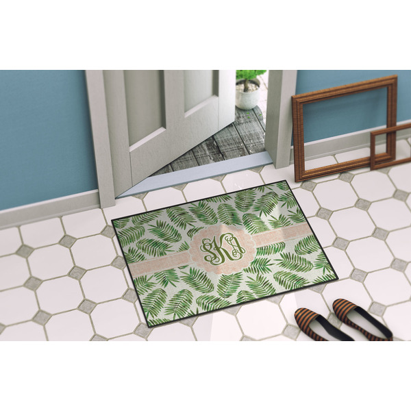 Tropical Leaves Door Mat Lifestyle