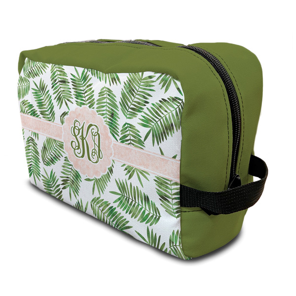 Custom Tropical Leaves Toiletry Bag / Dopp Kit (Personalized)