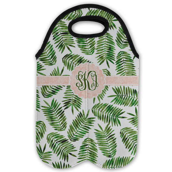 Tropical Leaves Double Wine Tote - Flat (new)