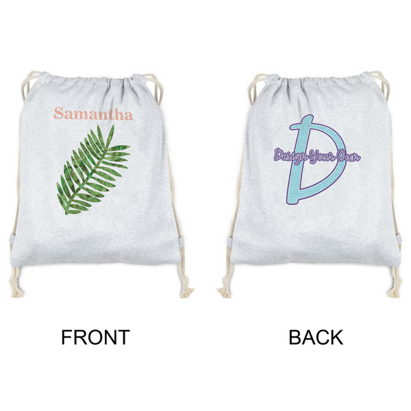 Tropical Leaves Drawstring Backpacks - Sweatshirt Fleece - Double Sided - APPROVAL