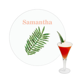 Tropical Leaves Printed Drink Topper -  2.5" (Personalized)