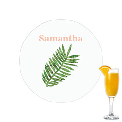 Tropical Leaves Printed Drink Topper - 2.15" (Personalized)