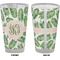 Tropical Leaves Pint Glass - Full Color - Front & Back Views