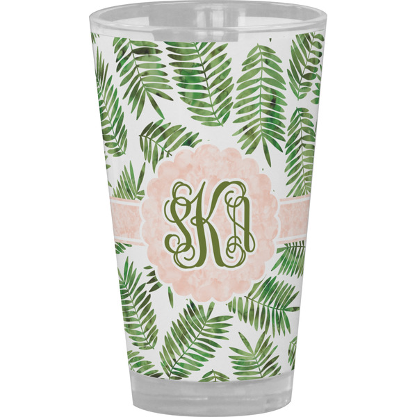 Custom Tropical Leaves Pint Glass - Full Color (Personalized)