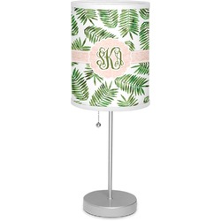 Tropical Leaves 7" Drum Lamp with Shade (Personalized)