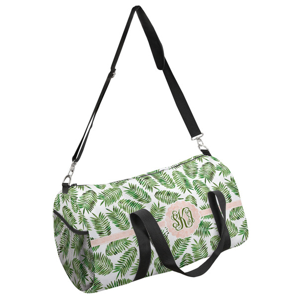 Custom Tropical Leaves Duffel Bag - Large (Personalized)