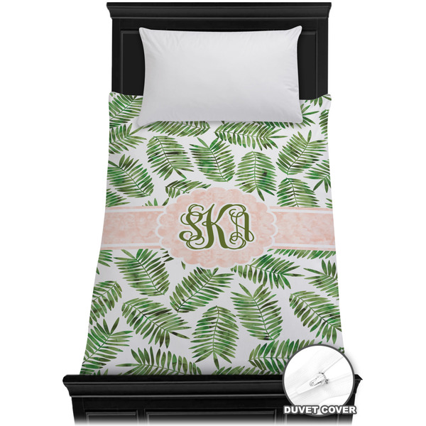 Custom Tropical Leaves Duvet Cover - Twin XL (Personalized)