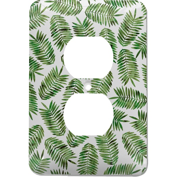 Custom Tropical Leaves Electric Outlet Plate