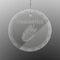 Tropical Leaves Engraved Glass Ornament - Round (Front)