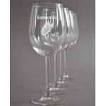 Tropical Leaves Wine Glasses (Set of 4) (Personalized)