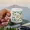 Tropical Leaves Espresso Cup - 3oz LIFESTYLE (new hand)