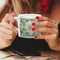 Tropical Leaves Espresso Cup - 6oz (Double Shot) LIFESTYLE (Woman hands cropped)