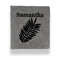Tropical Leaves Leather Binder - 1" - Grey (Personalized)