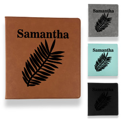 Tropical Leaves Leather Binder - 1" (Personalized)