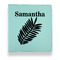 Tropical Leaves Leather Binders - 1" - Teal - Front View