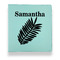 Tropical Leaves Leather Binder - 1" - Teal (Personalized)