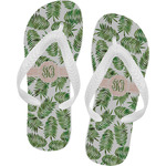 Tropical Leaves Flip Flops - XSmall (Personalized)