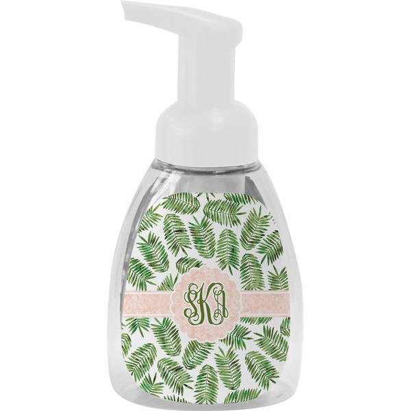 Custom Tropical Leaves Foam Soap Bottle - White (Personalized)