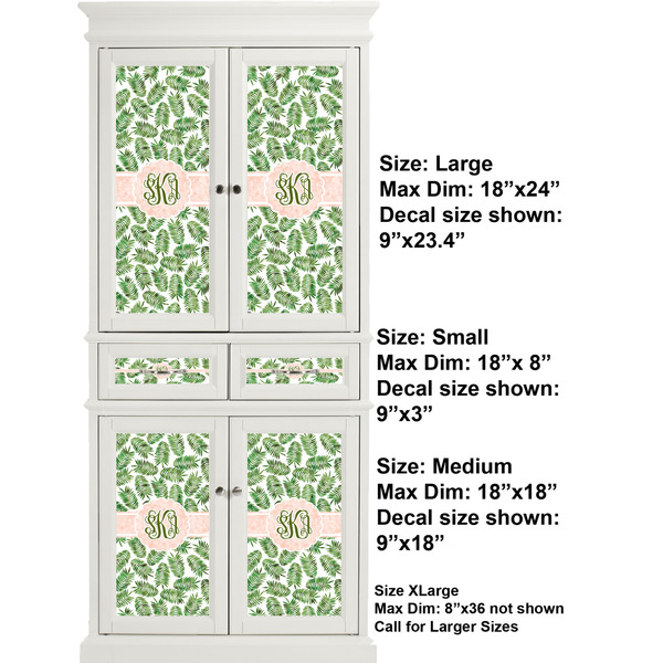 Tropical Leaves Full Cabinet (Show Sizes)