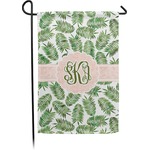 Tropical Leaves Small Garden Flag - Double Sided w/ Monograms