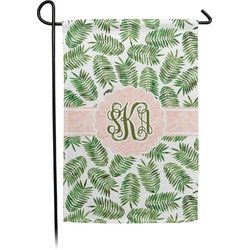 Tropical Leaves Small Garden Flag - Double Sided w/ Monograms