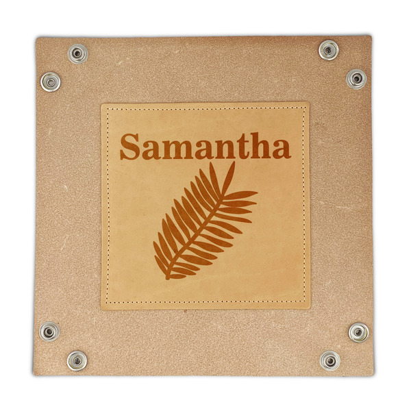 Tropical Leaves Genuine Leather Valet Trays - FRONT