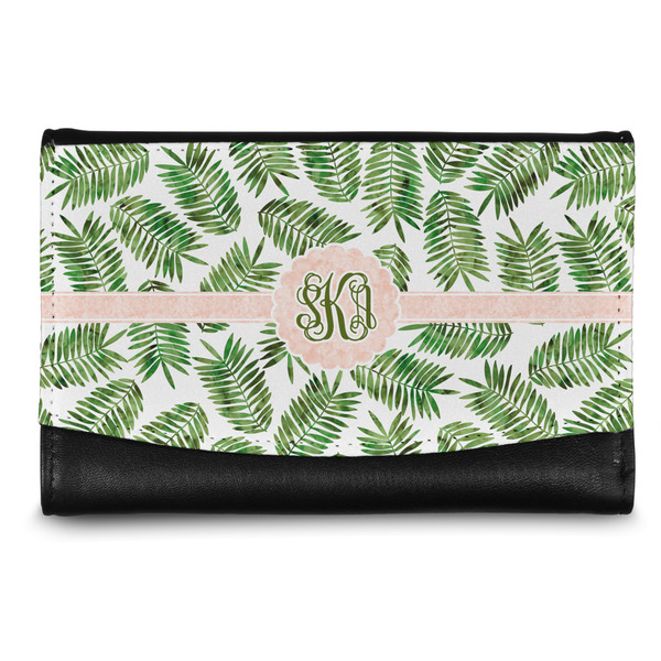 Custom Tropical Leaves Genuine Leather Women's Wallet - Small (Personalized)