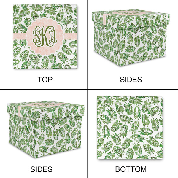 Tropical Leaves Gift Boxes with Lid - Canvas Wrapped - Large - Approval