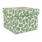 Tropical Leaves Gift Box with Lid - Canvas Wrapped - Large (Personalized)