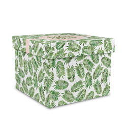 Tropical Leaves Gift Box with Lid - Canvas Wrapped - Medium (Personalized)