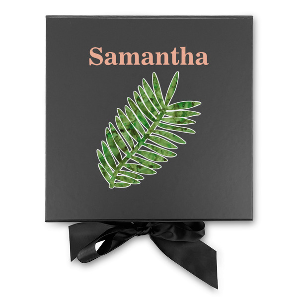 Tropical Leaves Gift Boxes with Magnetic Lid - Black - Approval