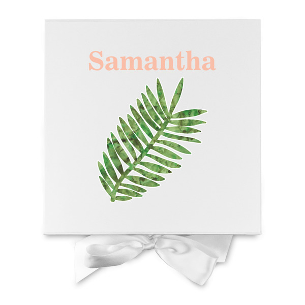 Tropical Leaves Gift Boxes with Magnetic Lid - White - Approval