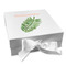 Tropical Leaves Gift Boxes with Magnetic Lid - White - Front
