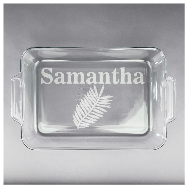 Tropical Leaves Glass Baking Dish - APPROVAL (13x9)