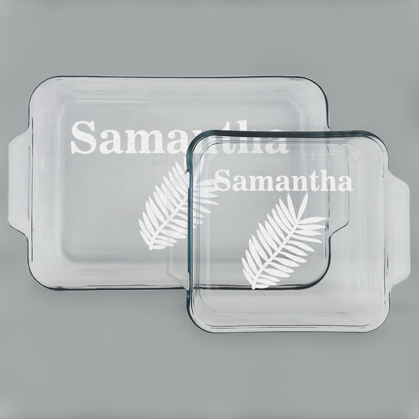 Tropical Leaves Glass Baking Dish Set - MAIN (set)