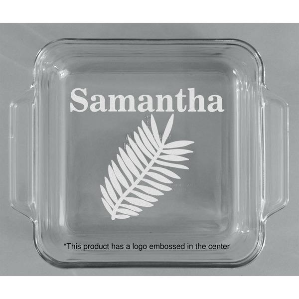 Tropical Leaves Glass Cake Dish - APPROVAL (8x8)