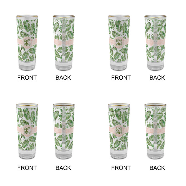Tropical Leaves Glass Shot Glass - 2 oz - Set of 4 - APPROVAL