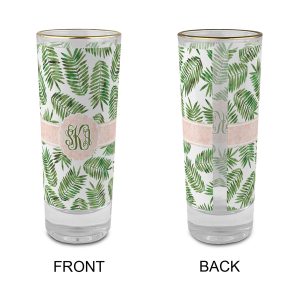 Tropical Leaves Glass Shot Glass - 2 oz - Single - APPROVAL