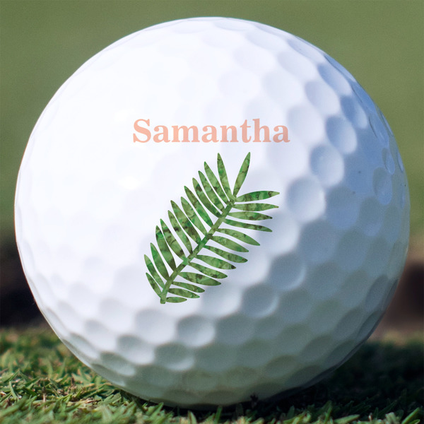 Custom Tropical Leaves Golf Balls - Titleist Pro V1 - Set of 3 (Personalized)