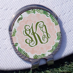 Tropical Leaves Golf Ball Marker - Hat Clip