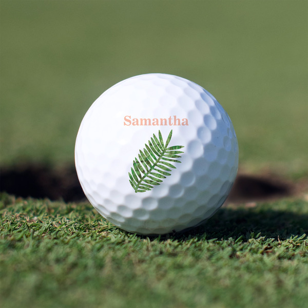 Custom Tropical Leaves Golf Balls - Non-Branded - Set of 3 (Personalized)