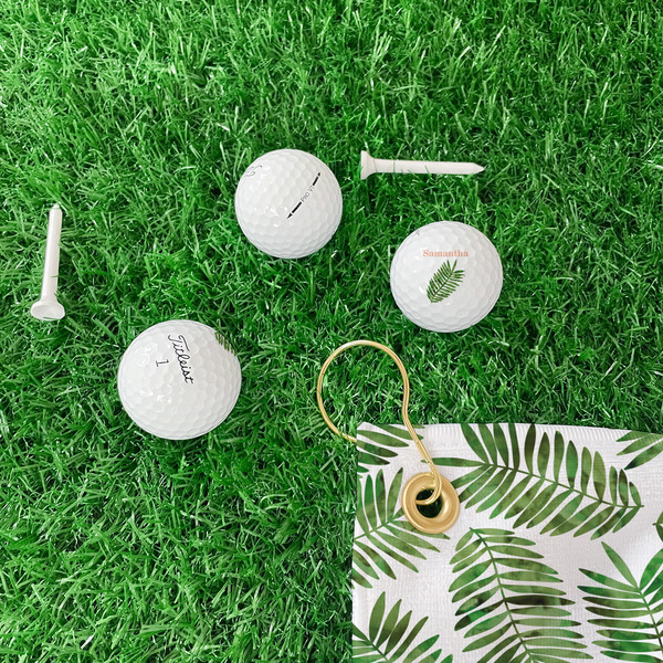 Tropical Leaves Golf Balls - Titleist - Set of 3 - LIFESTYLE