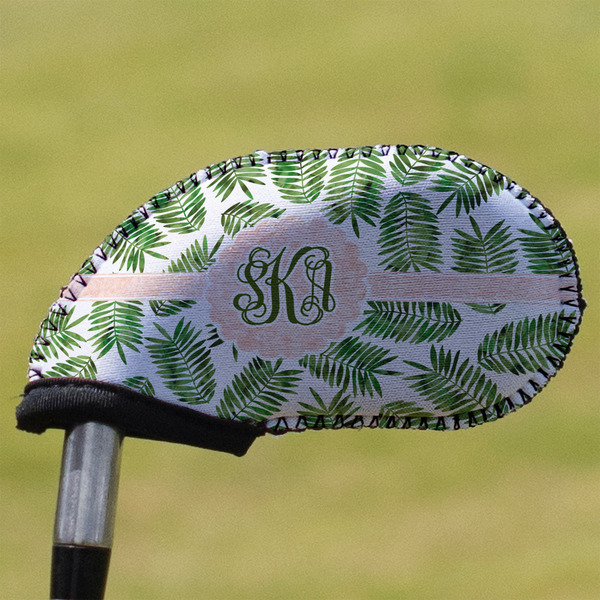Custom Tropical Leaves Golf Club Iron Cover (Personalized)