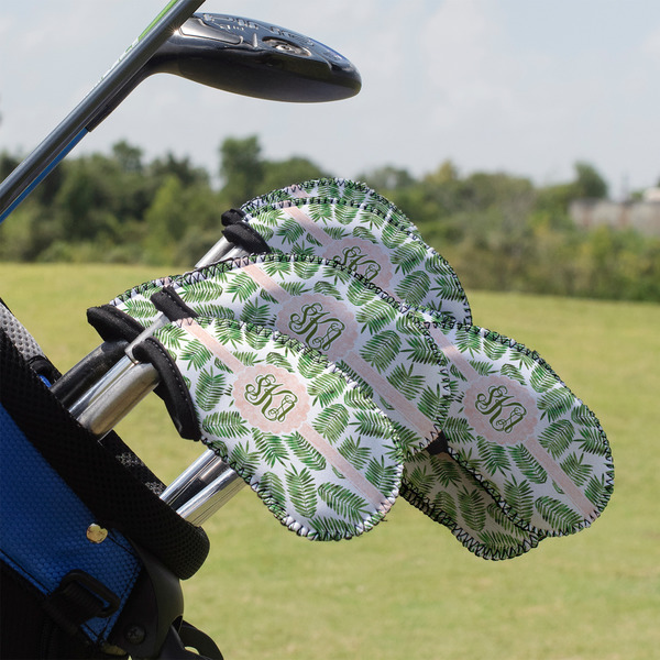 Custom Tropical Leaves Golf Club Iron Cover - Set of 9 (Personalized)