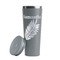 Tropical Leaves Grey RTIC Everyday Tumbler - 28 oz. - Lid Off